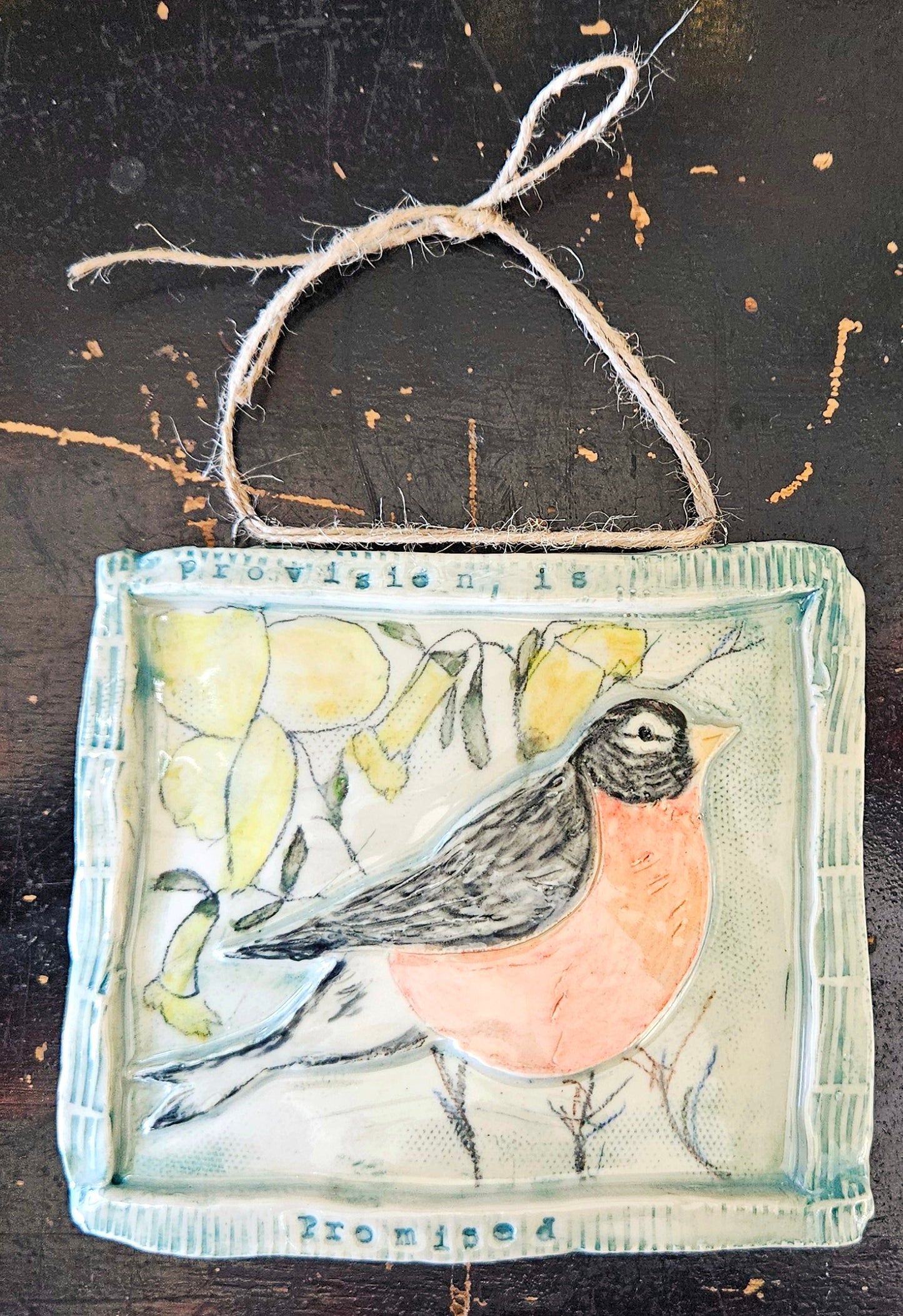 Handbuilt Ceramic Bird Tile