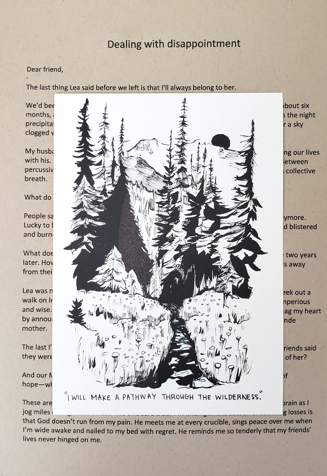 Pathway through the wilderness (Dealing with DISAPPOINTMENT) - letter and card only