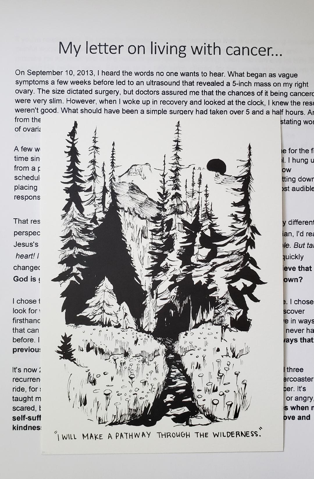 Pathway through the wilderness (LIVING WITH CANCER) - *letter and card only