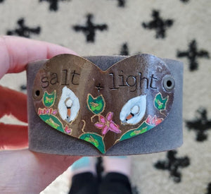 Painted Love Letter Leather cuffs (comes with art-card and letter)